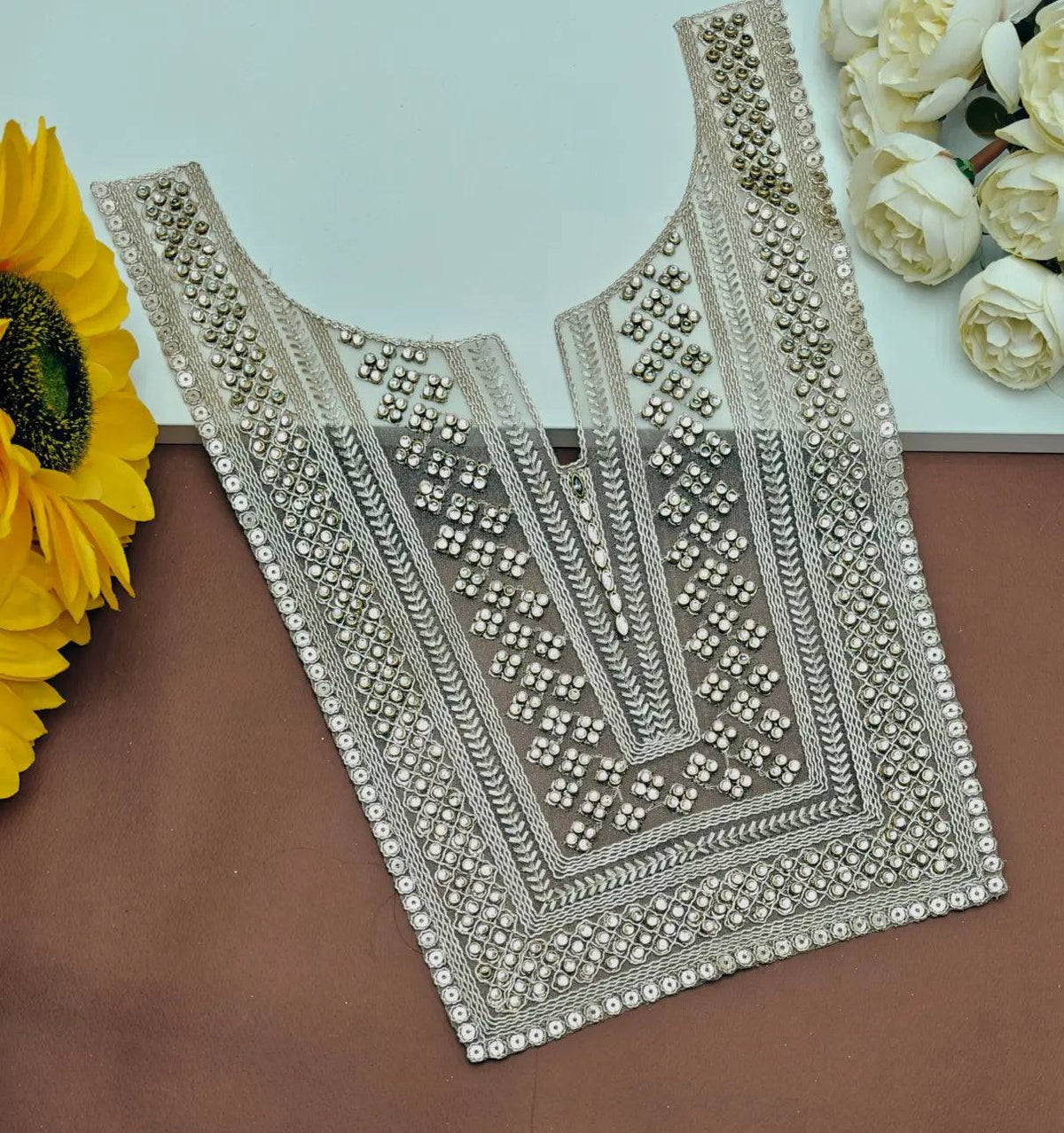 Embroidered Neck Patch Design NE1074 - Artiza Lace