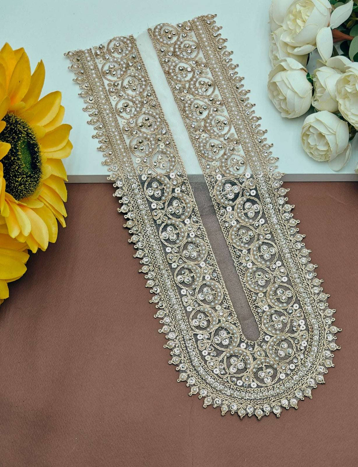 Embroidered Neck Patch Design NE1081 - Artiza Lace