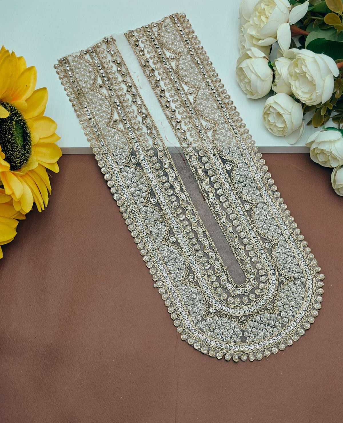 Embroidered Neck Patch Design NE1083 - Artiza Lace