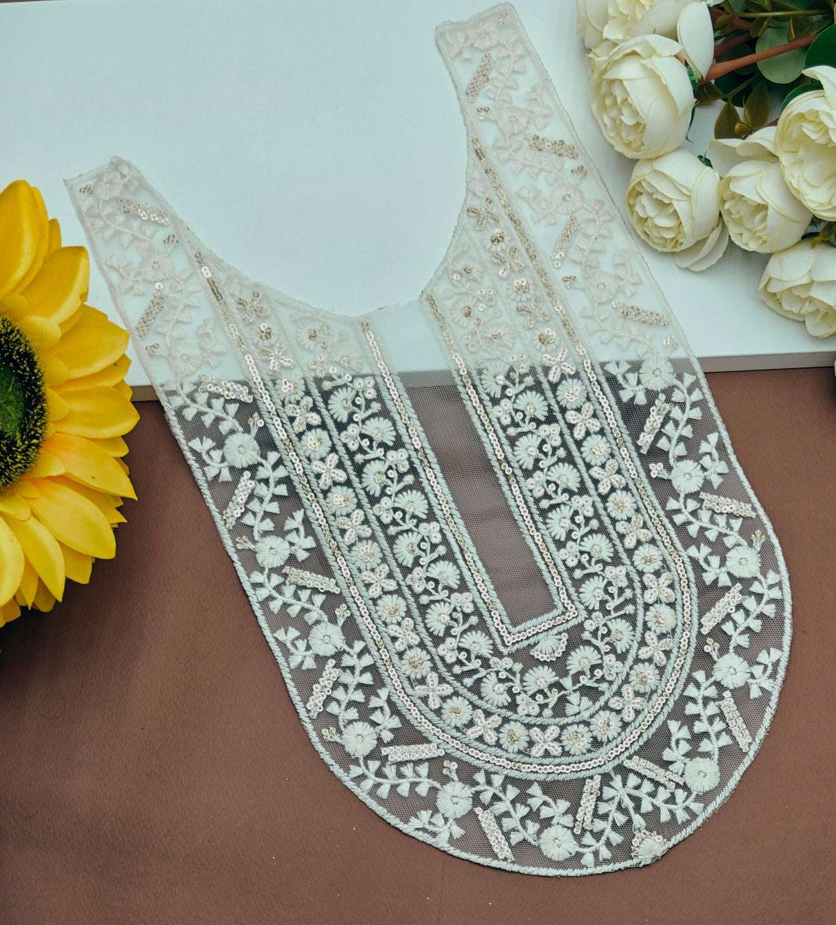 Embroidered Neck Patch Design NE1113 - Artiza Lace