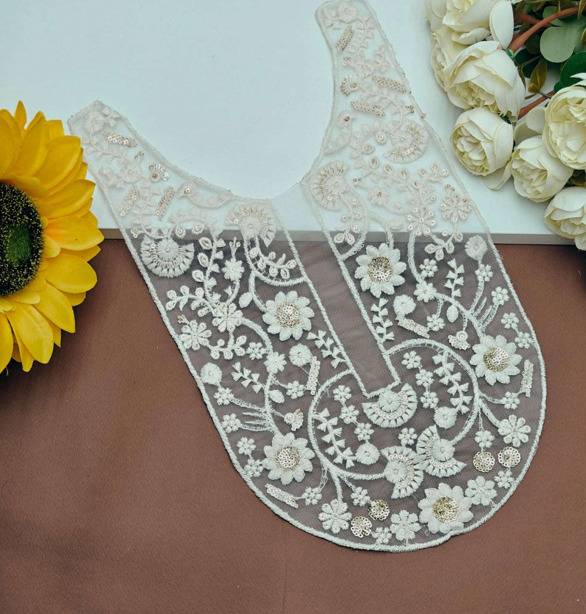 Embroidered Neck Patch Design NE1114 - Artiza Lace