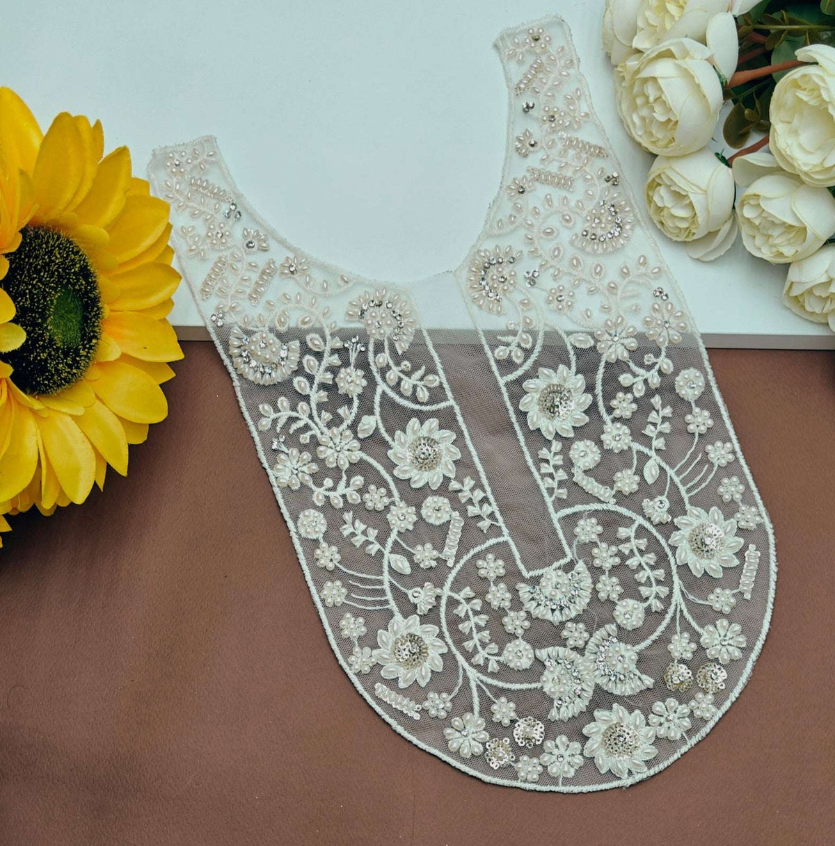 Embroidered Neck Patch Design NE1119 - Artiza Lace