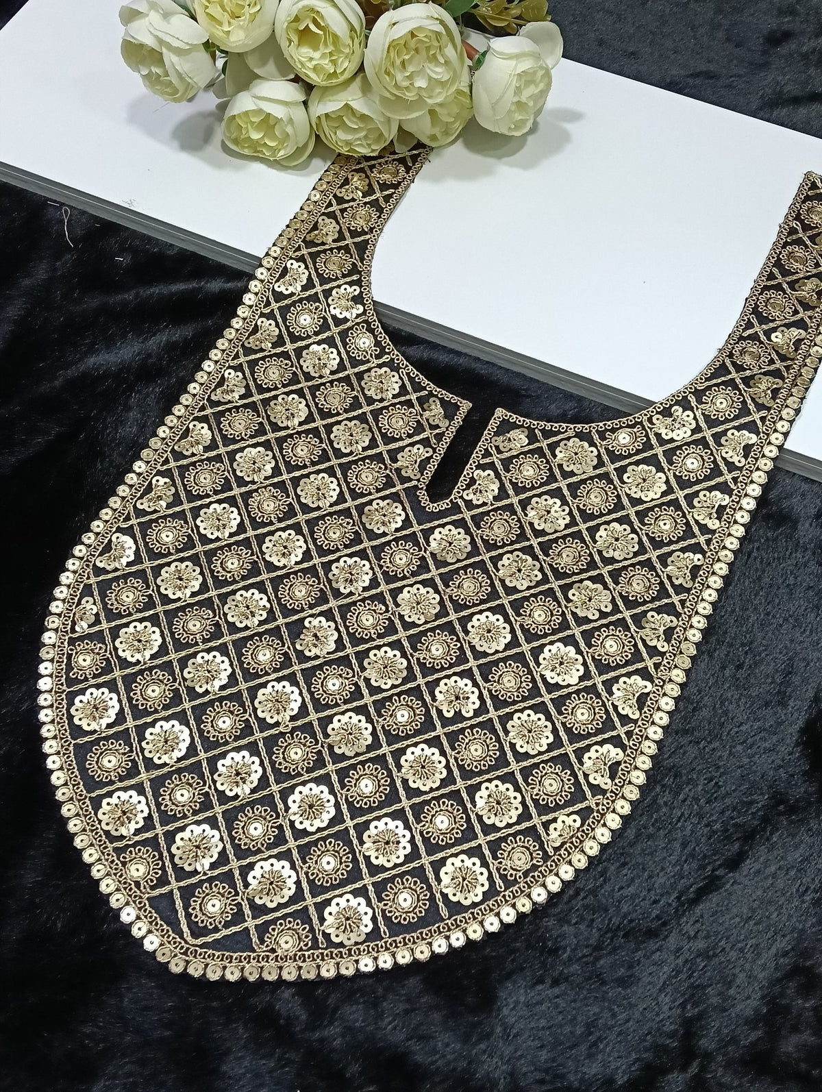 Embroidered Neck Patch Design NE131 - Artiza Lace