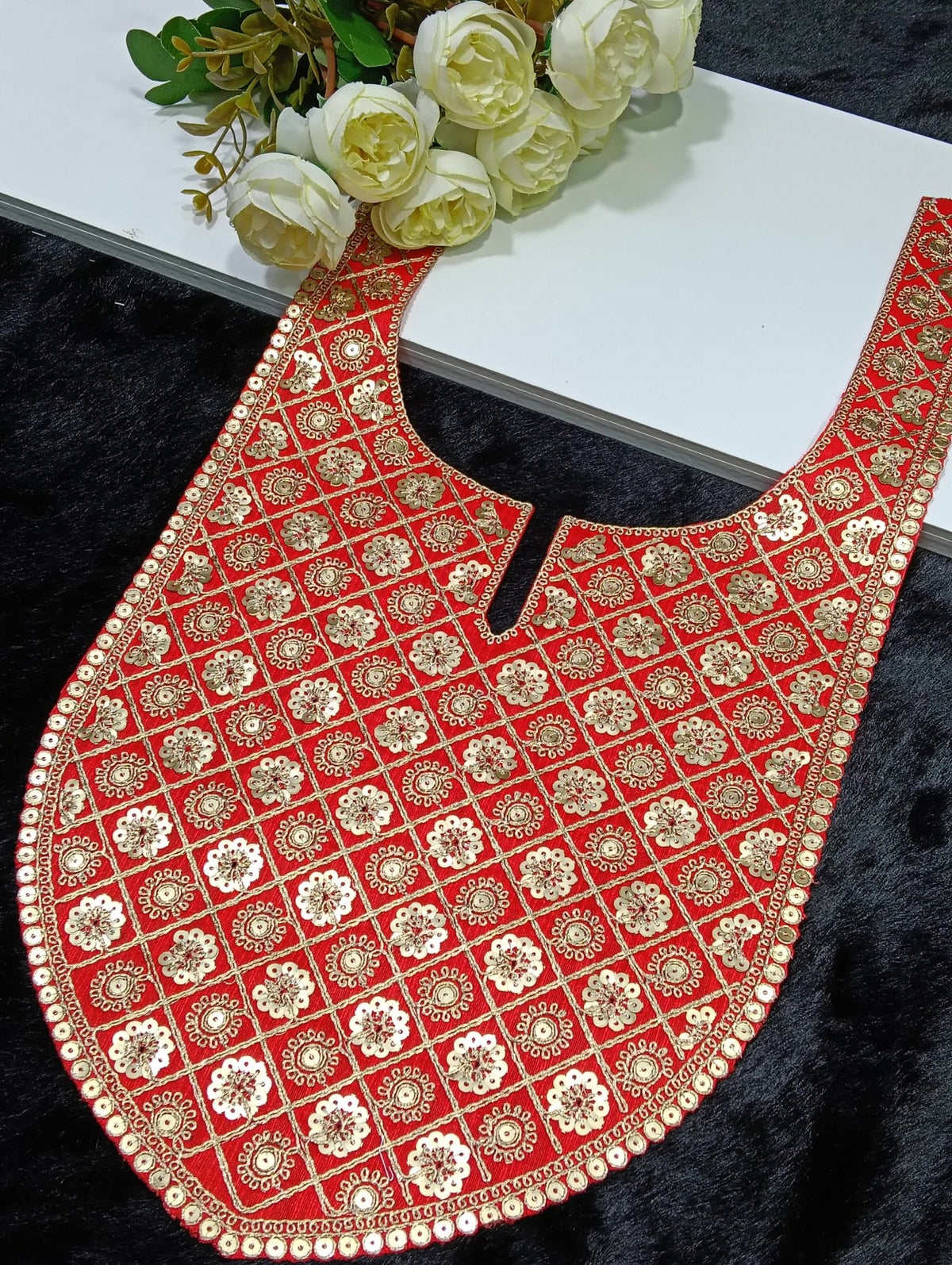 Embroidered Neck Patch Design NE131 - Artiza Lace