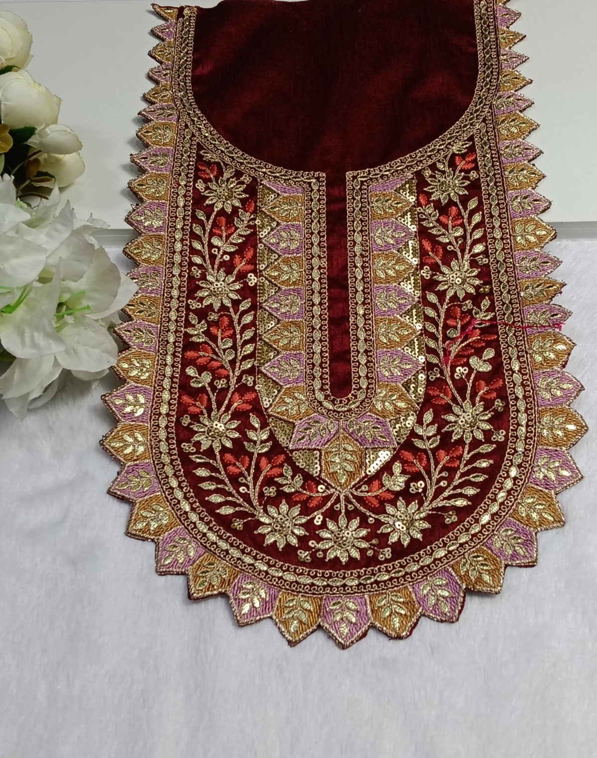 Embroidered Neck Patch Design NE1315 - Artiza Lace