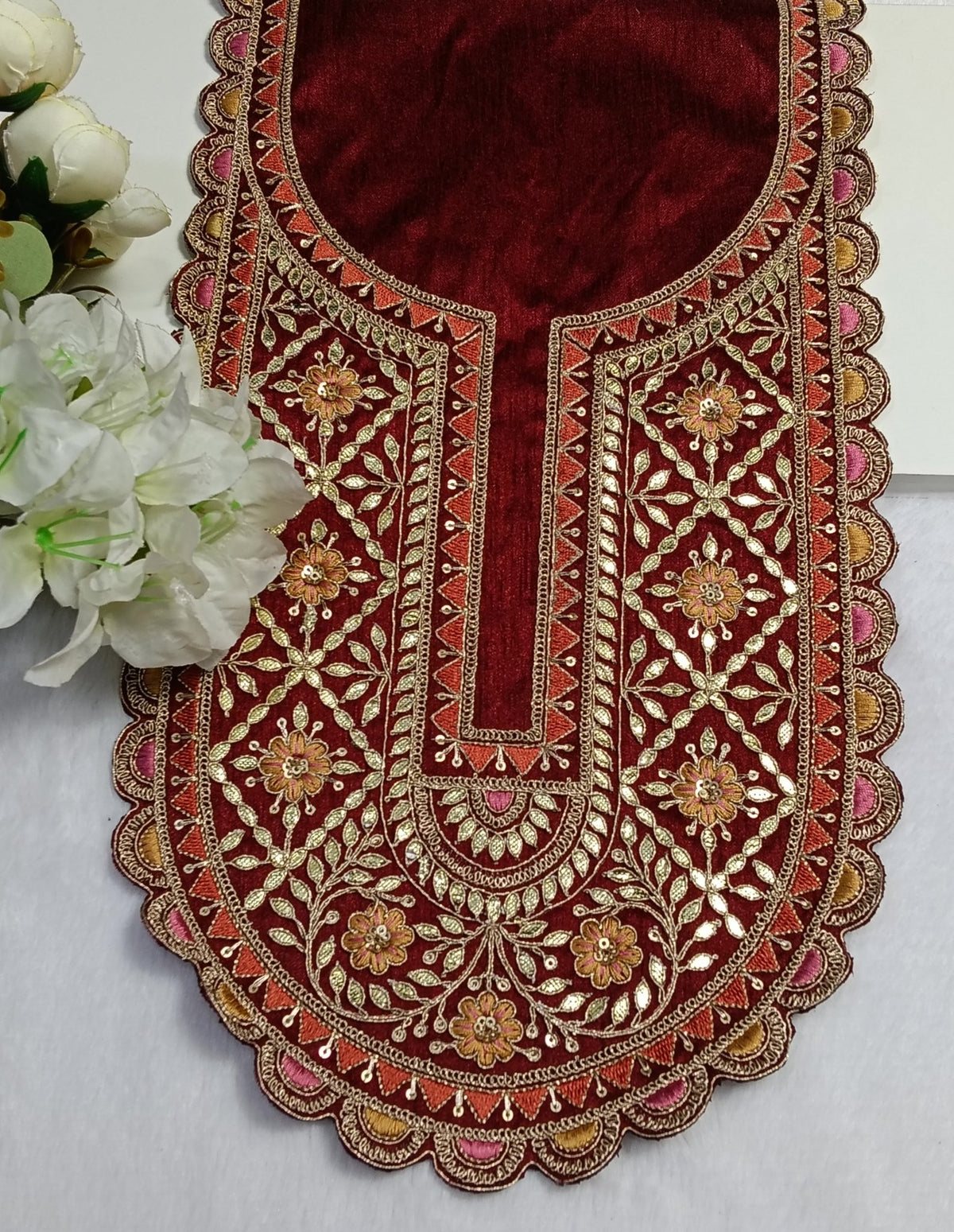 Embroidered Neck Patch Design NE1317 - Artiza Lace