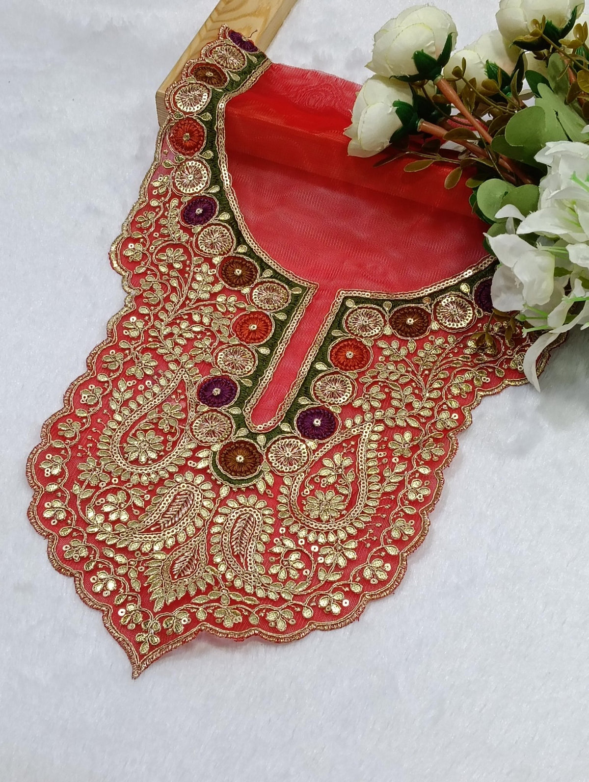 Embroidered Neck Patch Design NE1381 - Artiza Lace