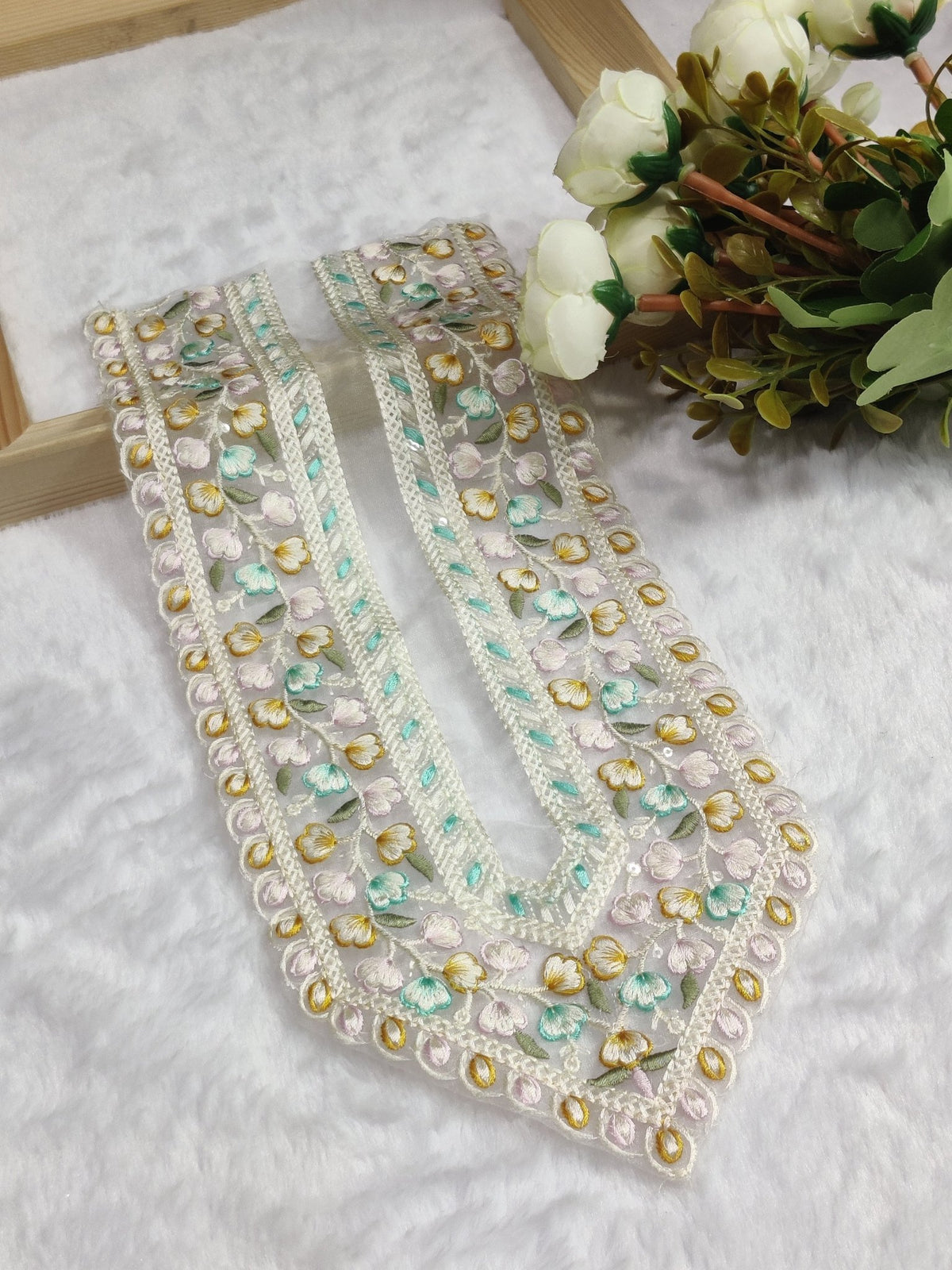 Embroidered Neck Patch Design NE193 - Artiza Lace