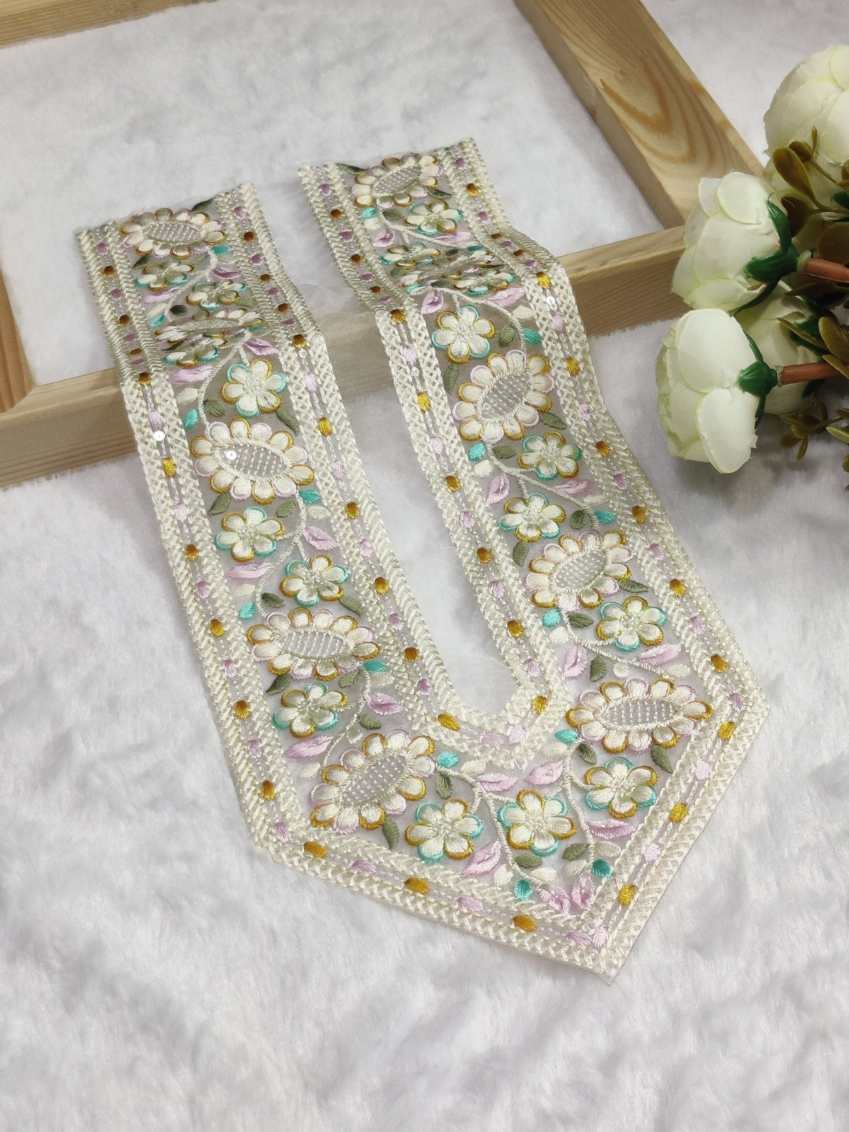 Embroidered Neck Patch Design NE195 - Artiza Lace