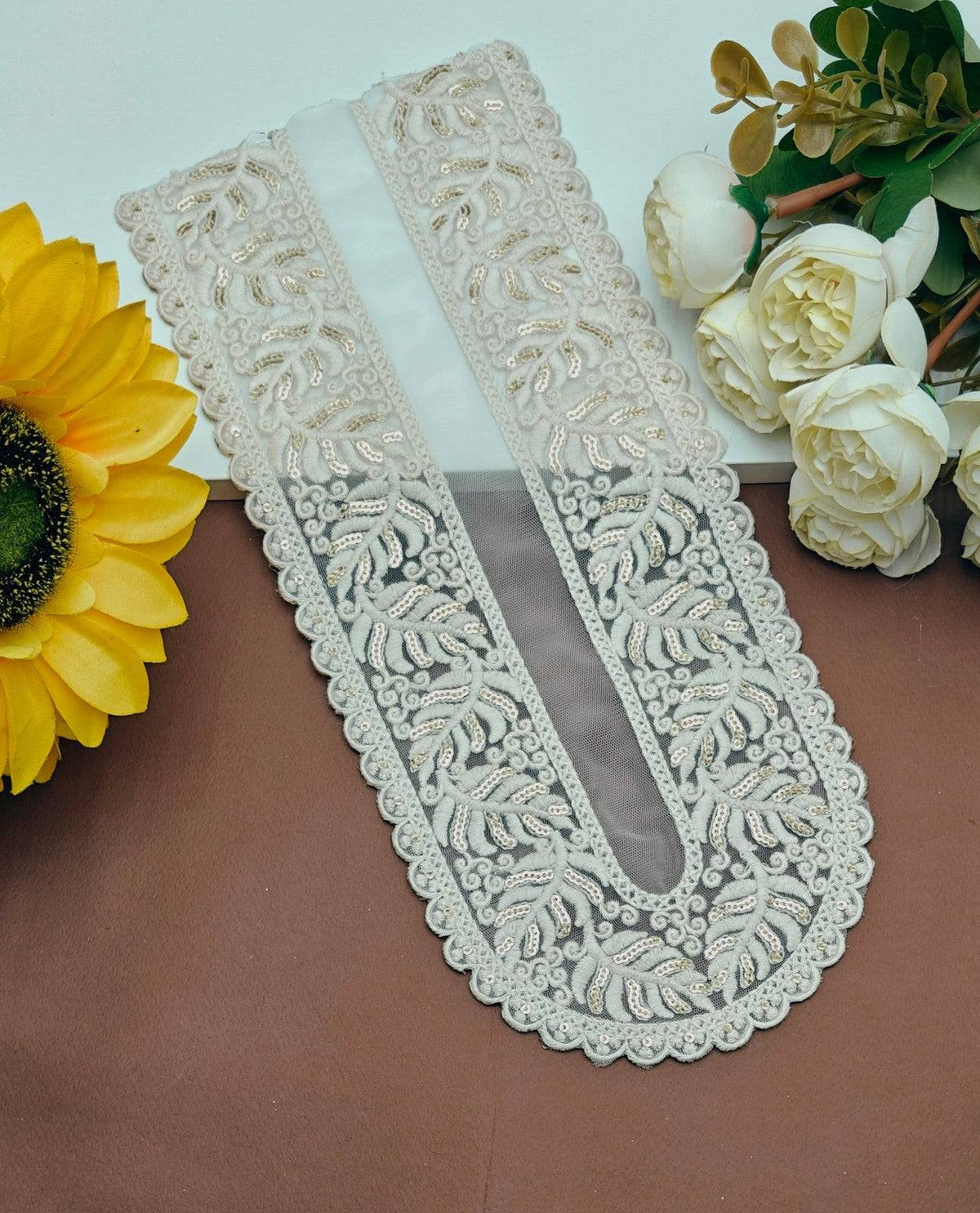 Embroidered Neck Patch Design NE285 - Artiza Lace