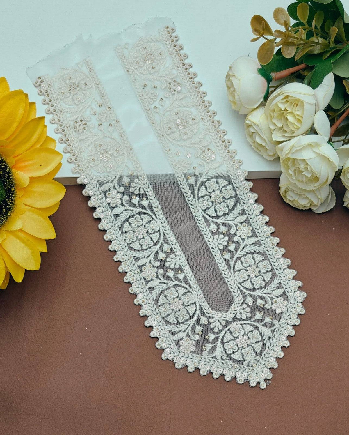 Embroidered Neck Patch Design NE286 - Artiza Lace