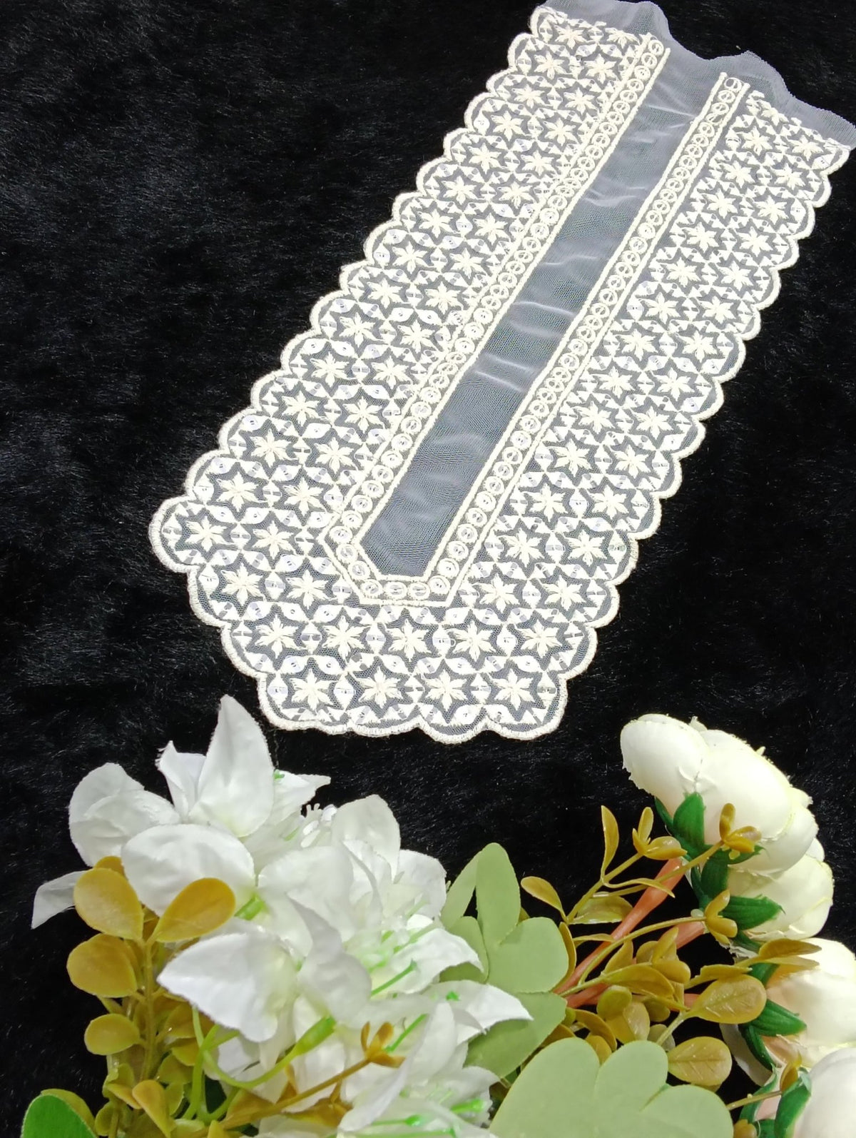 Embroidered Neck Patch Design NE293 - Artiza Lace