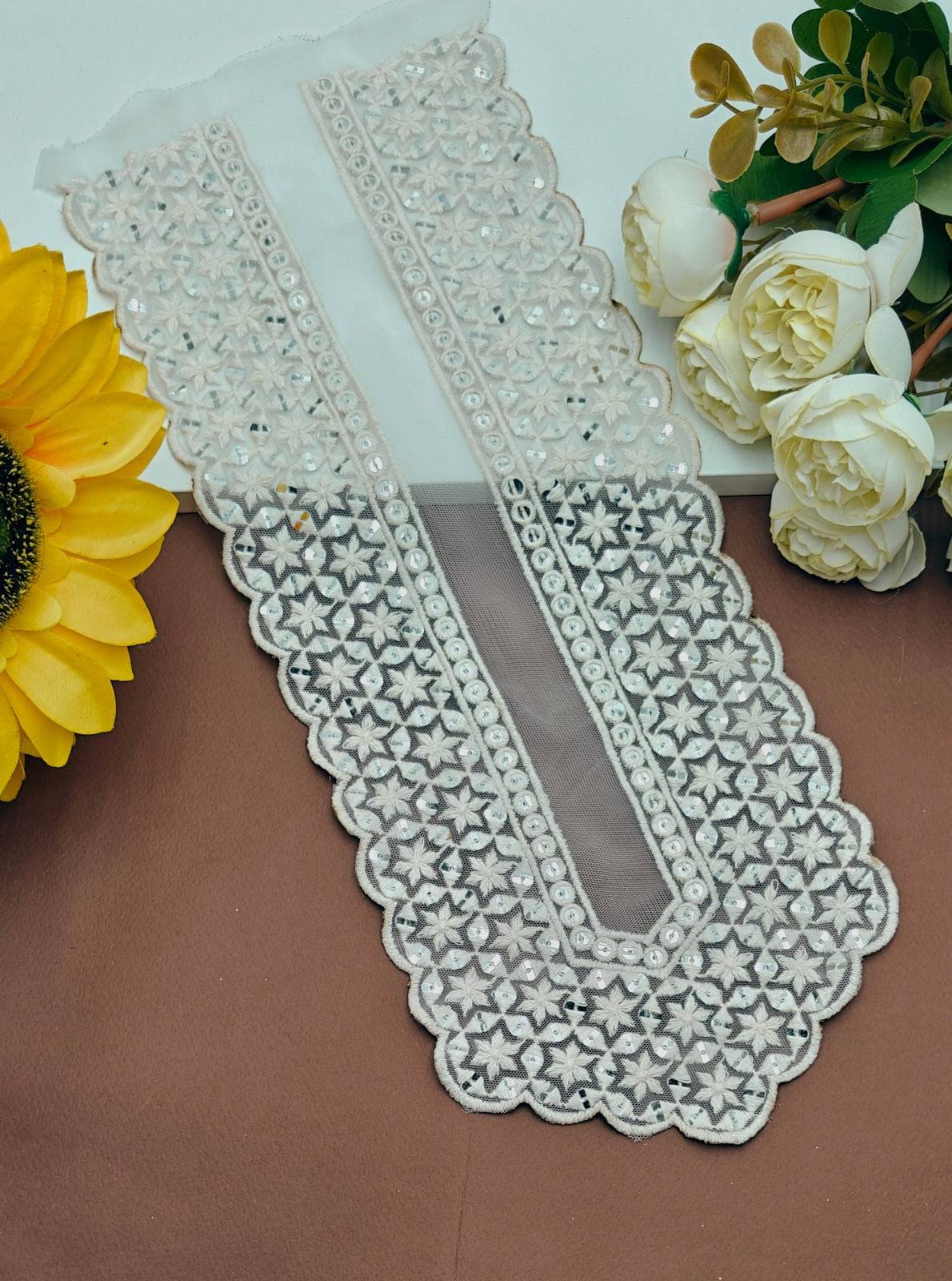 Embroidered Neck Patch Design NE293 - Artiza Lace