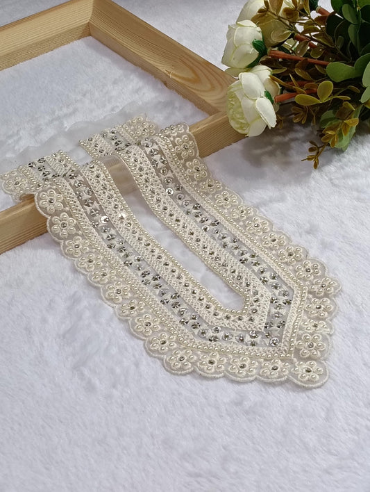 Embroidered Neck Patch Design NE303 - Artiza Lace