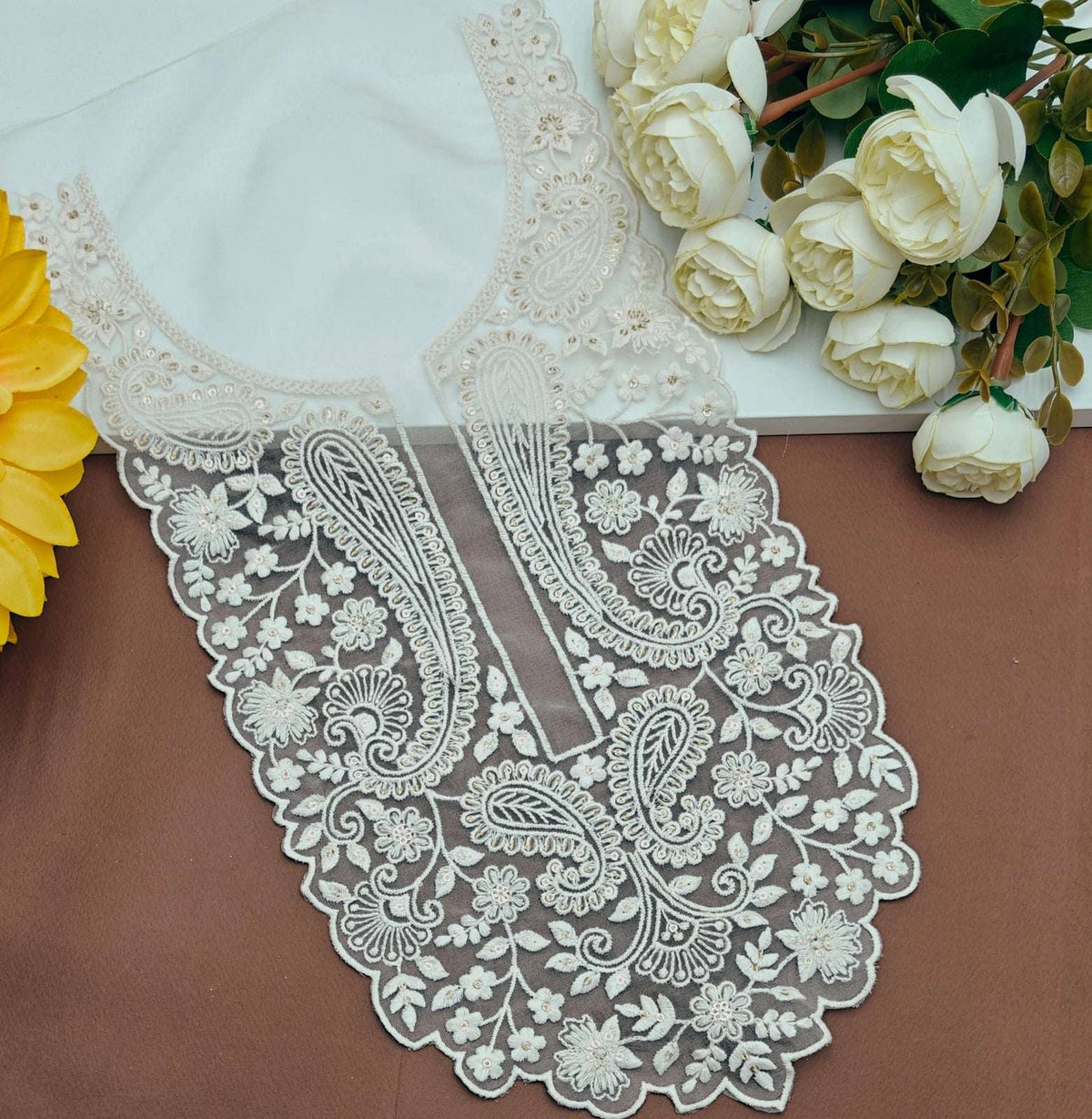 Embroidered Neck Patch Design NE551 - Artiza Lace