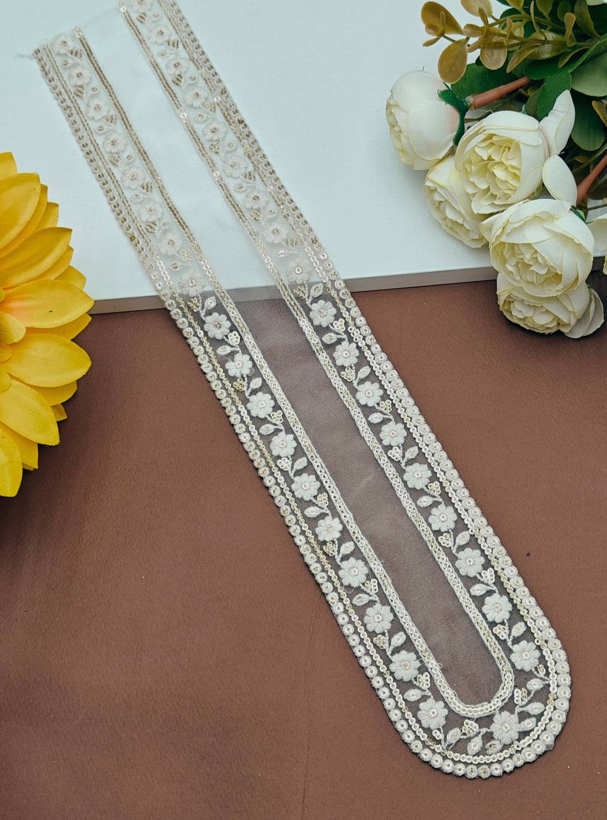 Embroidered Neck Patch Design NE576 - Artiza Lace