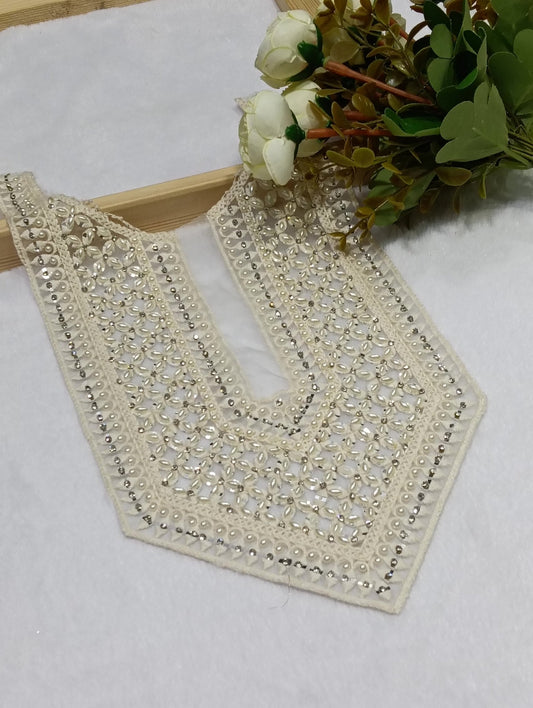 Embroidered Neck Patch Design NE583 - Artiza Lace