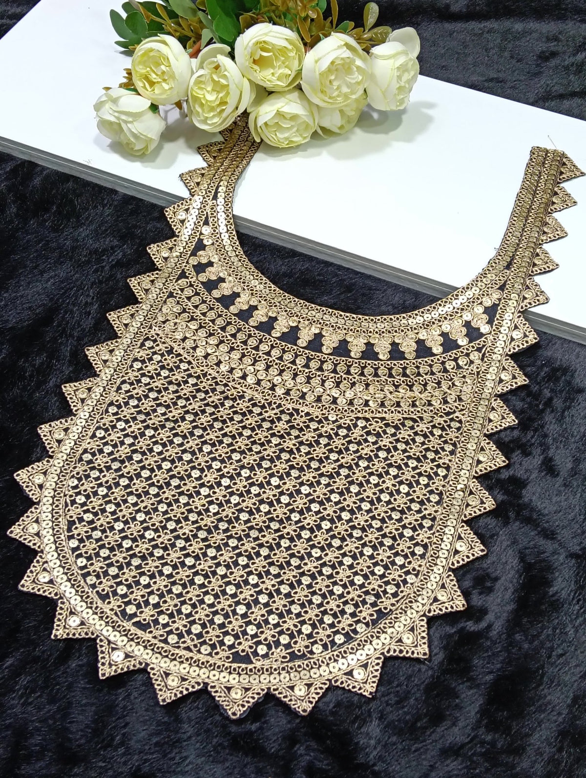 Embroidered Neck Patch Design NE785 - Artiza Lace