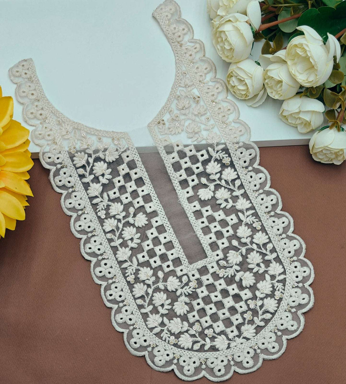 Embroidered Neck Patch Design NE884 - Artiza Lace