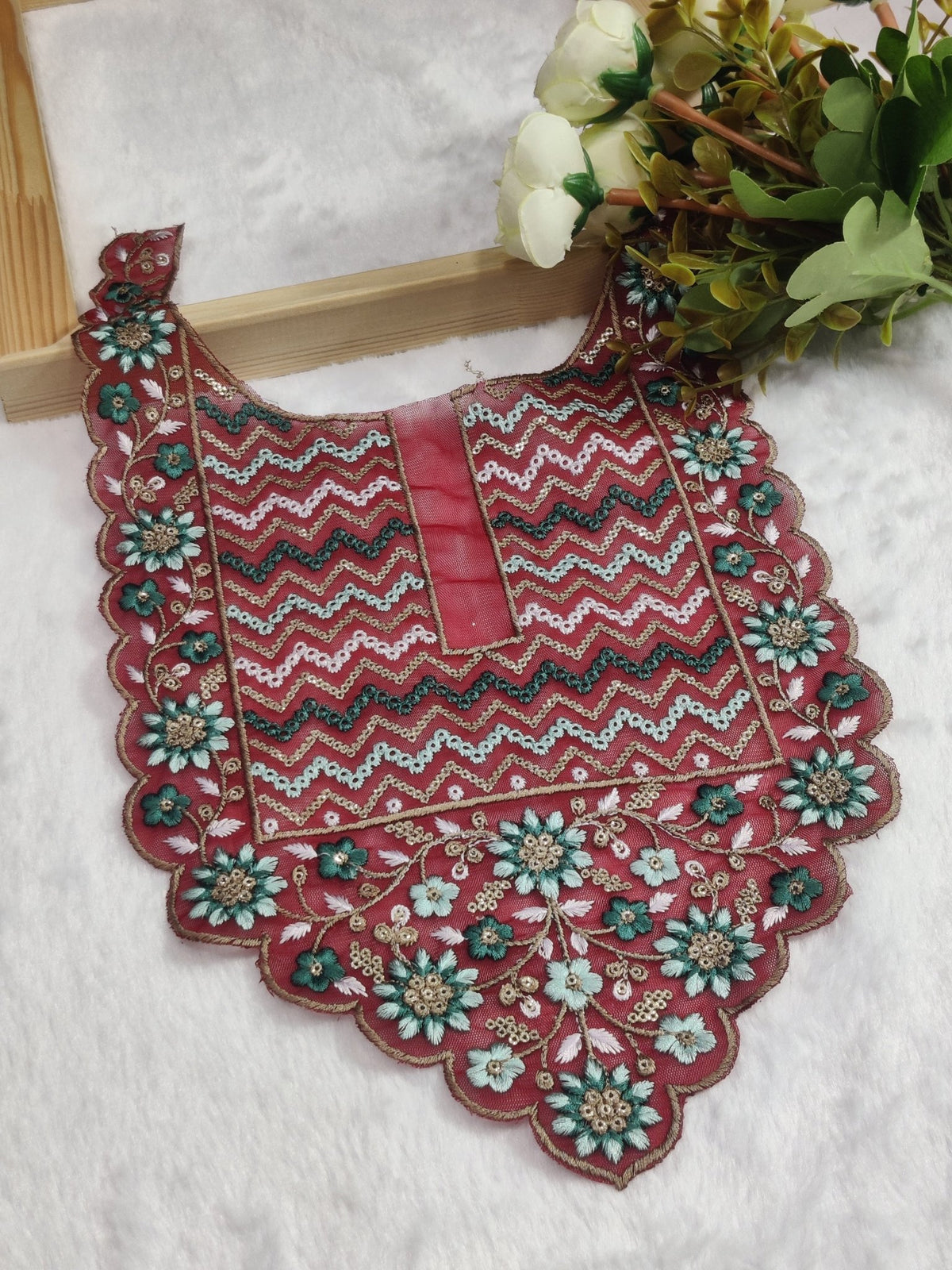 Embroidered Neck Patch Design NE991 - Artiza Lace