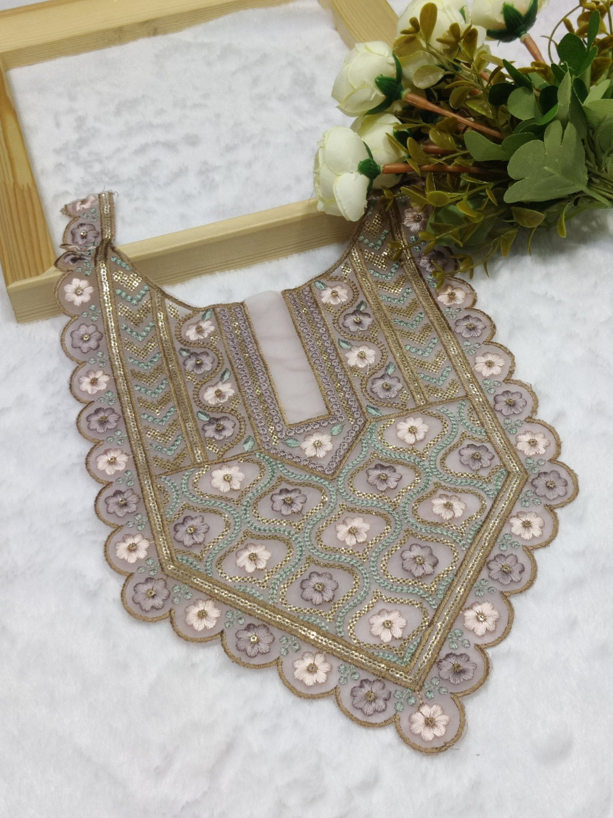 Embroidered Neck Patch Design NE992 - Artiza Lace
