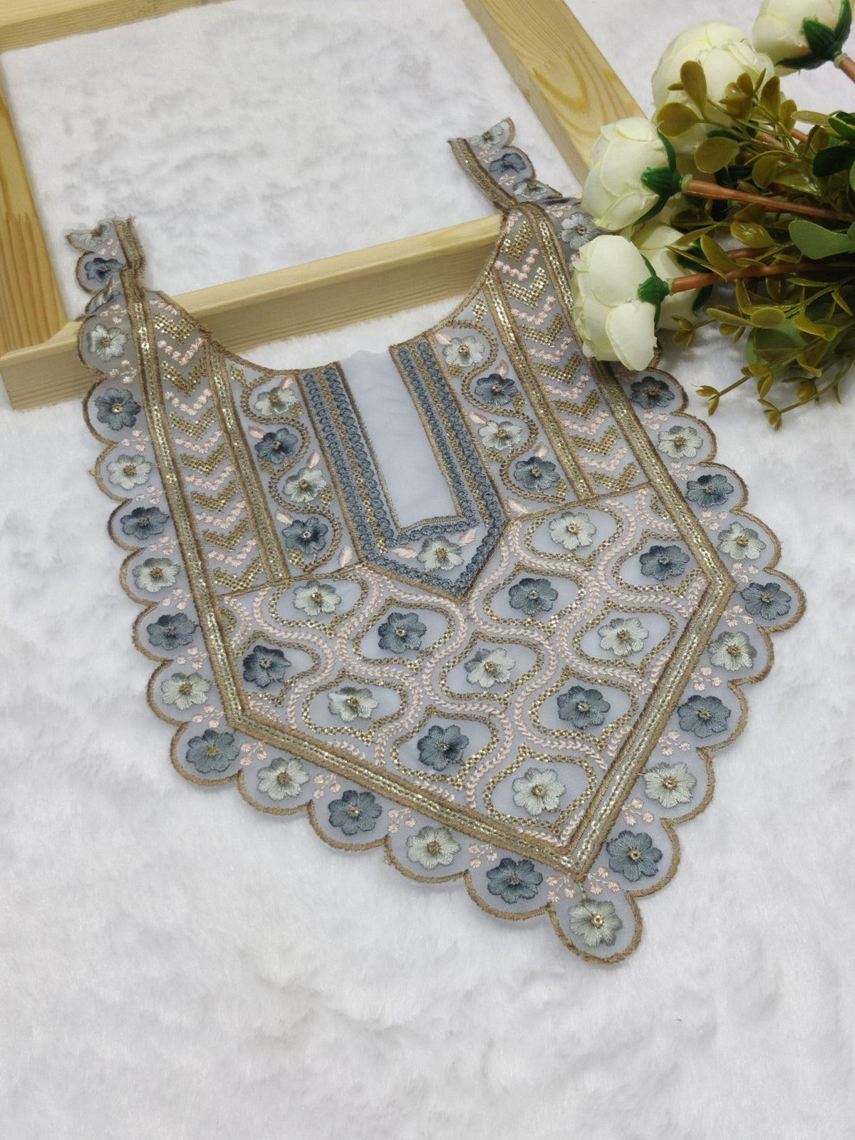 Embroidered Neck Patch Design NE992 - Artiza Lace