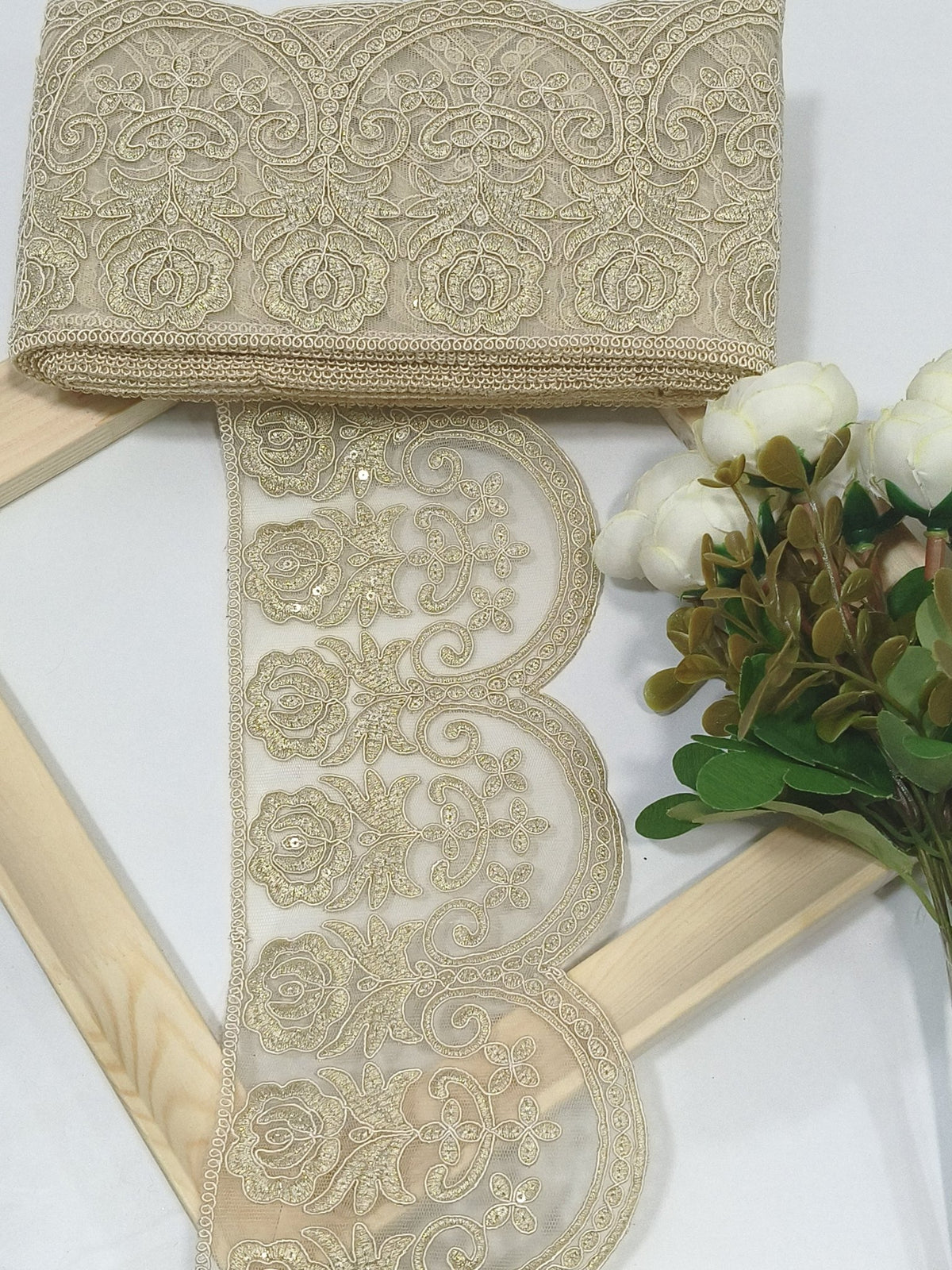 Coding Embroidered Zari Border 07 – 4 Colours | Artiza Lace