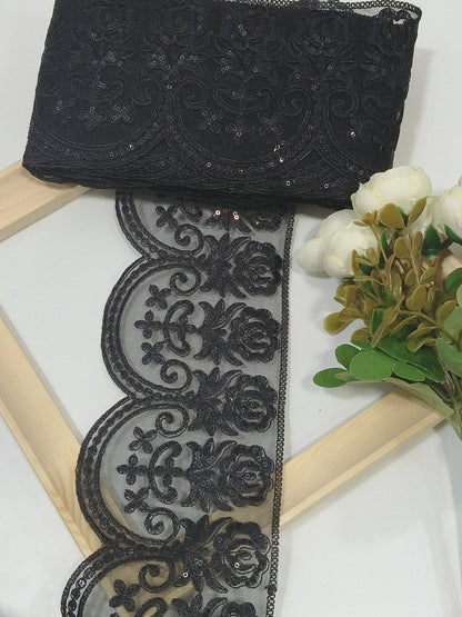 Coding Embroidered Zari Border 07 – 4 Colours | Artiza Lace