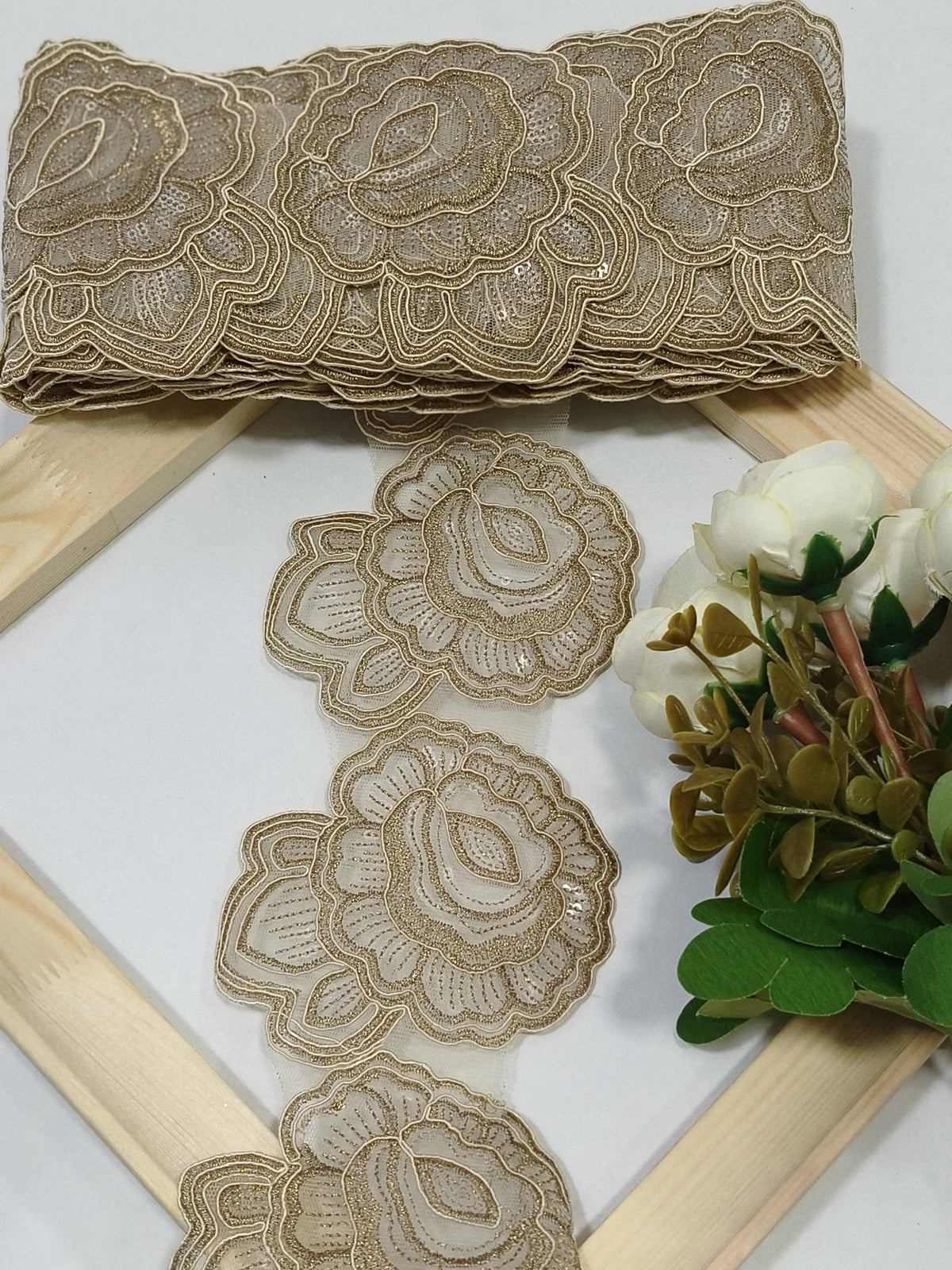 Coding Embroidered Zari Border 08 – 4 Colours | Artiza Lace