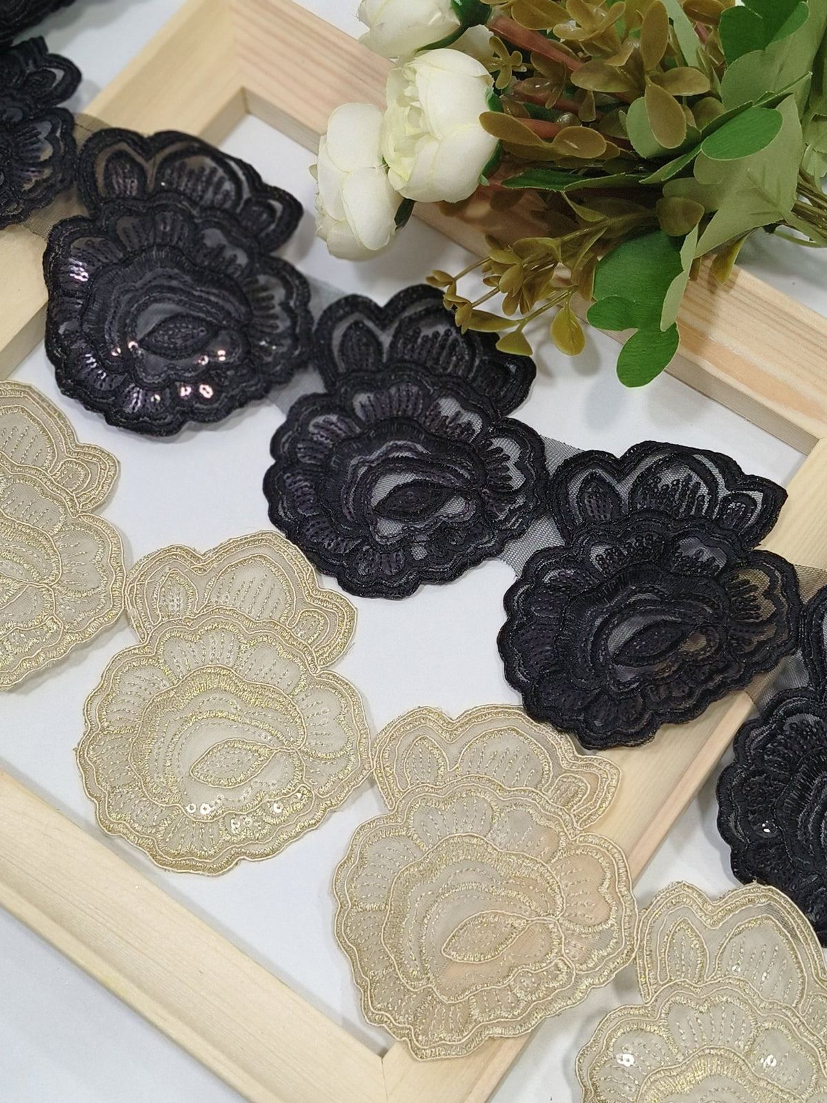 Coding Embroidered Zari Border 08 – 4 Colours | Artiza Lace