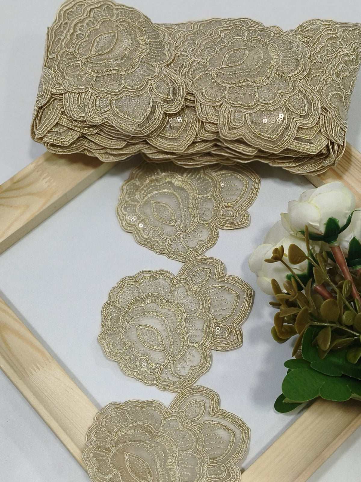 Coding Embroidered Zari Border 08 – 4 Colours | Artiza Lace