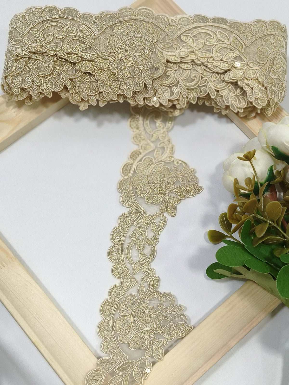 Coding Embroidered Zari Border 09 – 4 Colours | Artiza Lace