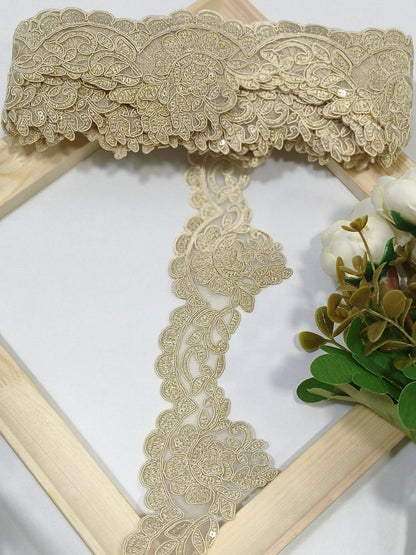 Coding Embroidered Zari Border 09 – 4 Colours | Artiza Lace