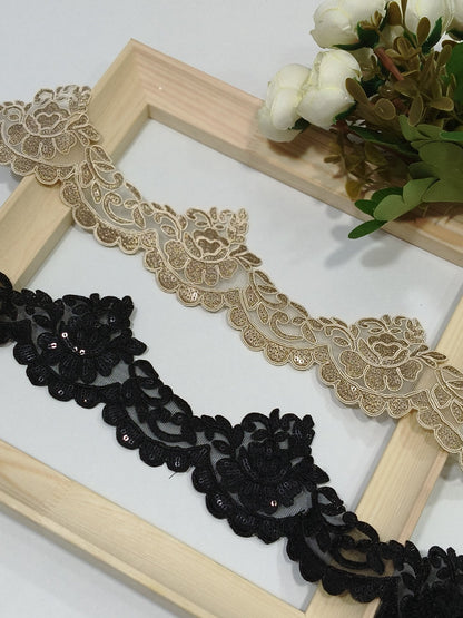 Coding Embroidered Zari Border 09 – 4 Colours | Artiza Lace