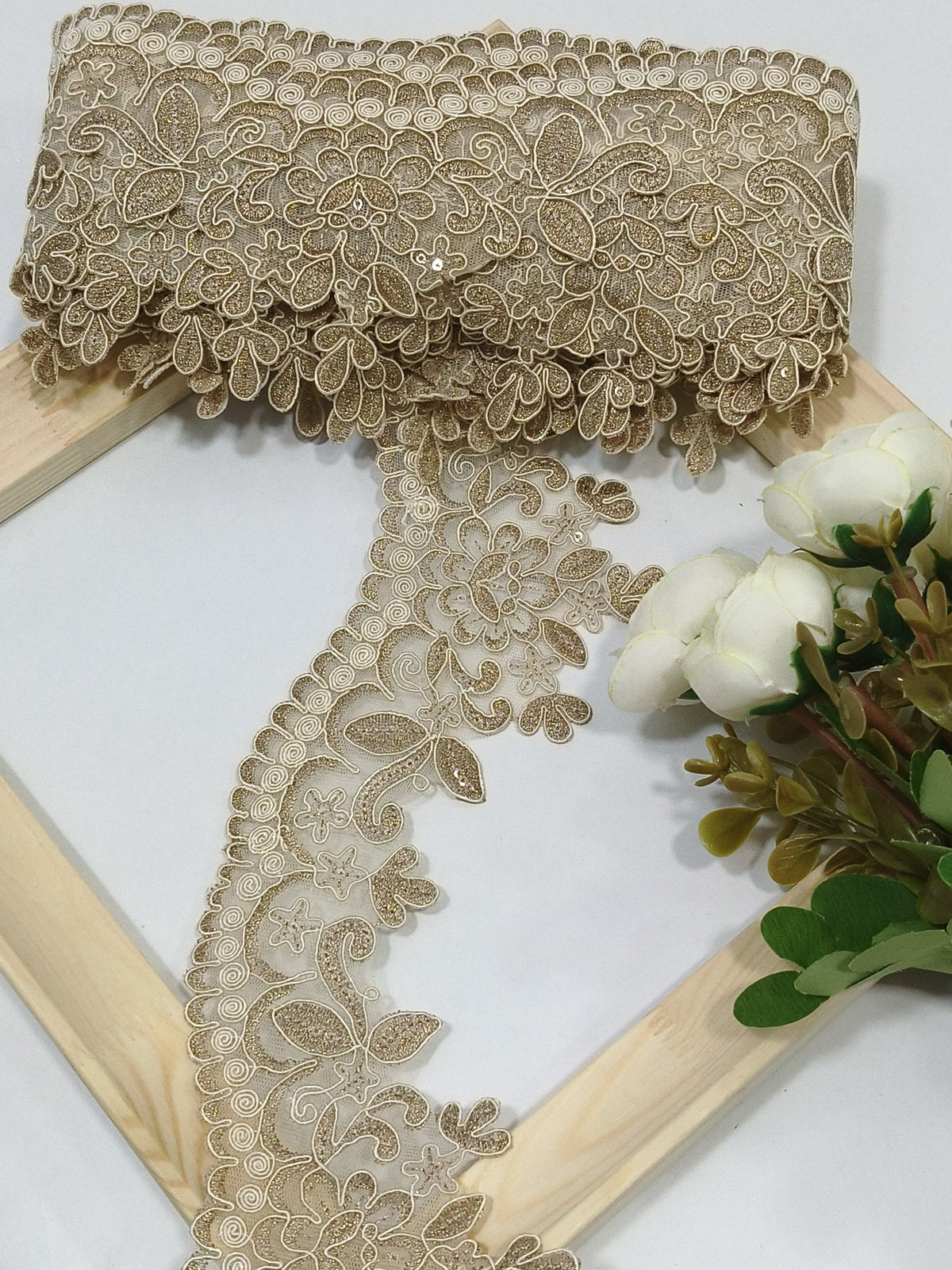 Coding Embroidered Zari Border 10 – 4 Colours | Artiza Lace