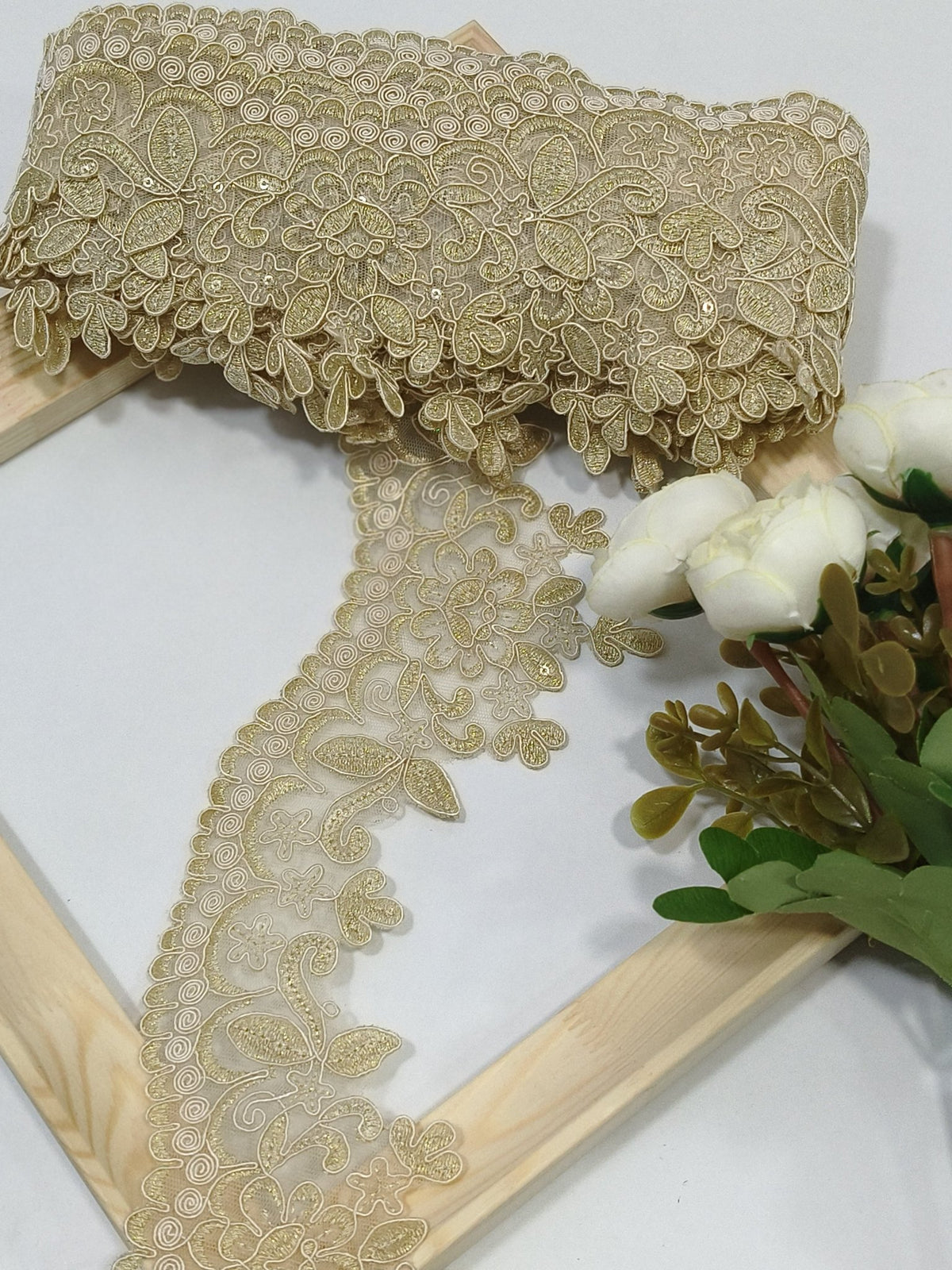 Coding Embroidered Zari Border 10 – 4 Colours | Artiza Lace