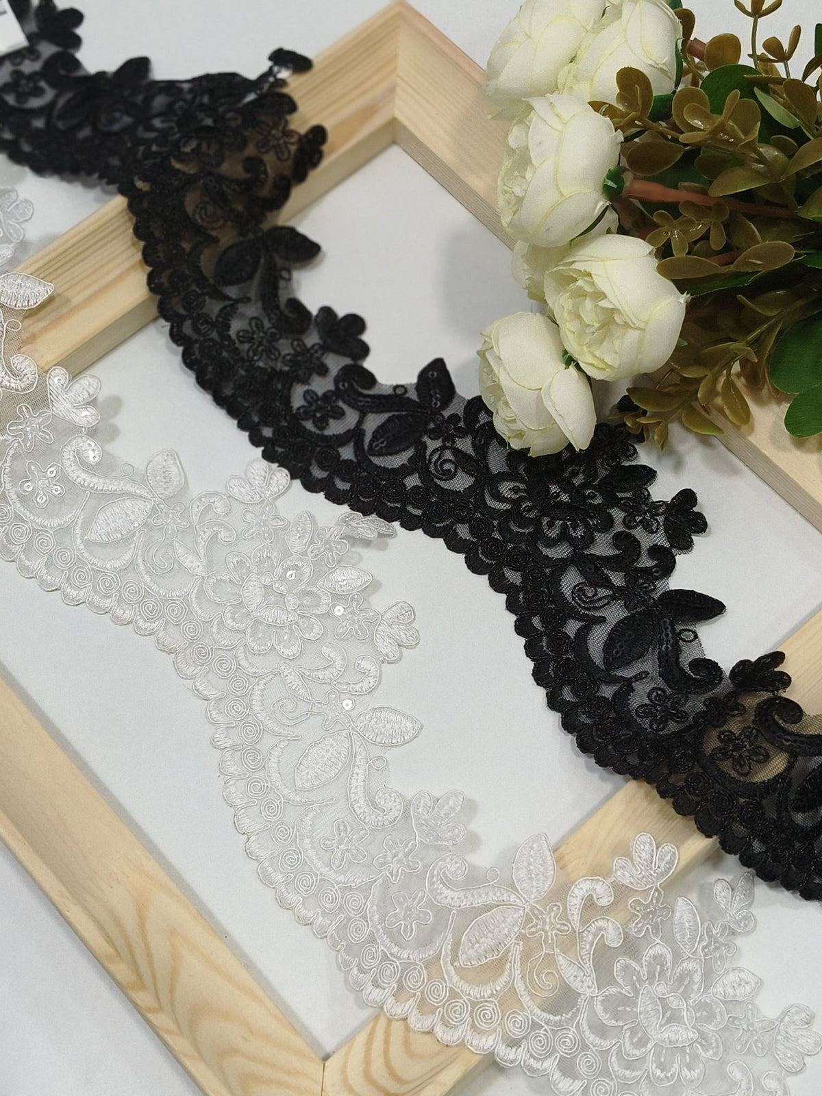 Coding Embroidered Zari Border 10 – 4 Colours | Artiza Lace