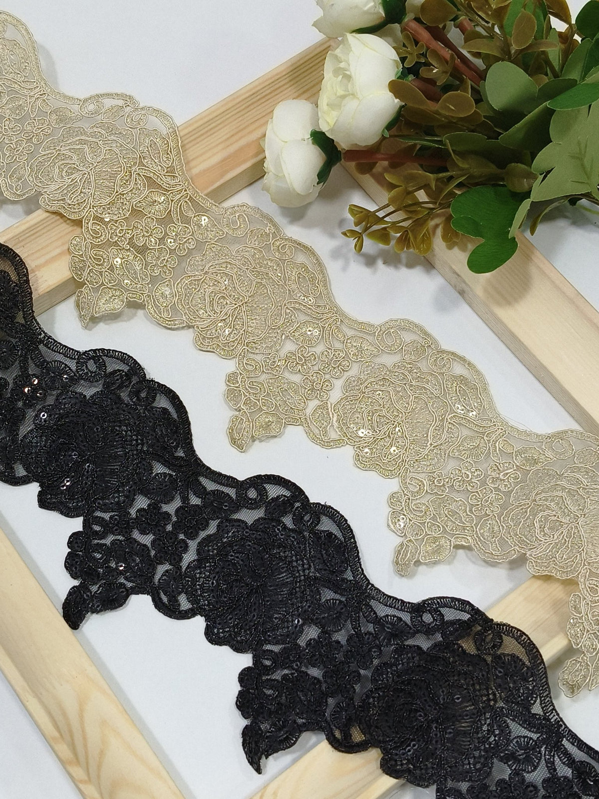 Coding Embroidered Zari Border 11 – 4 Colours | Artiza Lace