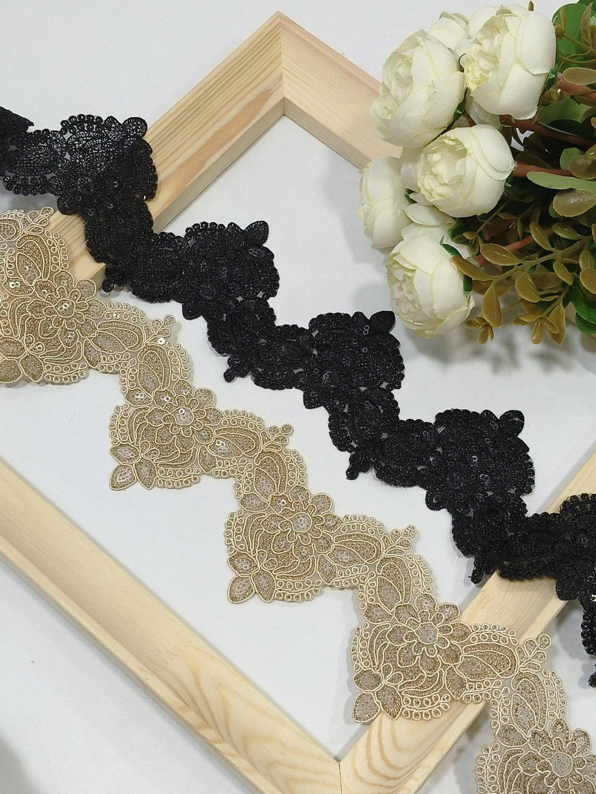 Coding Embroidered Zari Border 12 – 4 Colours | Artiza Lace
