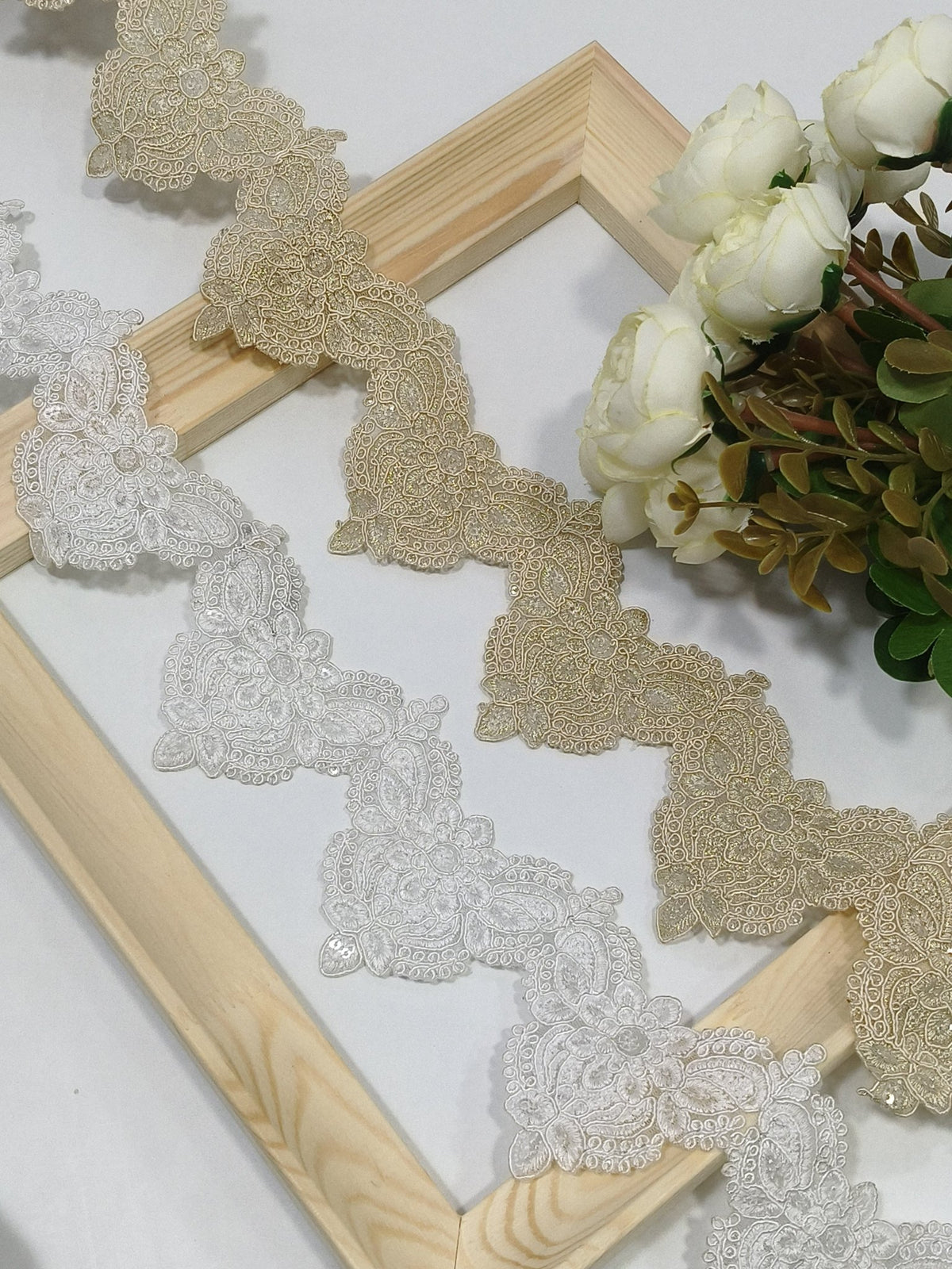Coding Embroidered Zari Border 12 – 4 Colours | Artiza Lace
