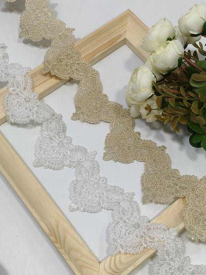 Coding Embroidered Zari Border 12 – 4 Colours | Artiza Lace