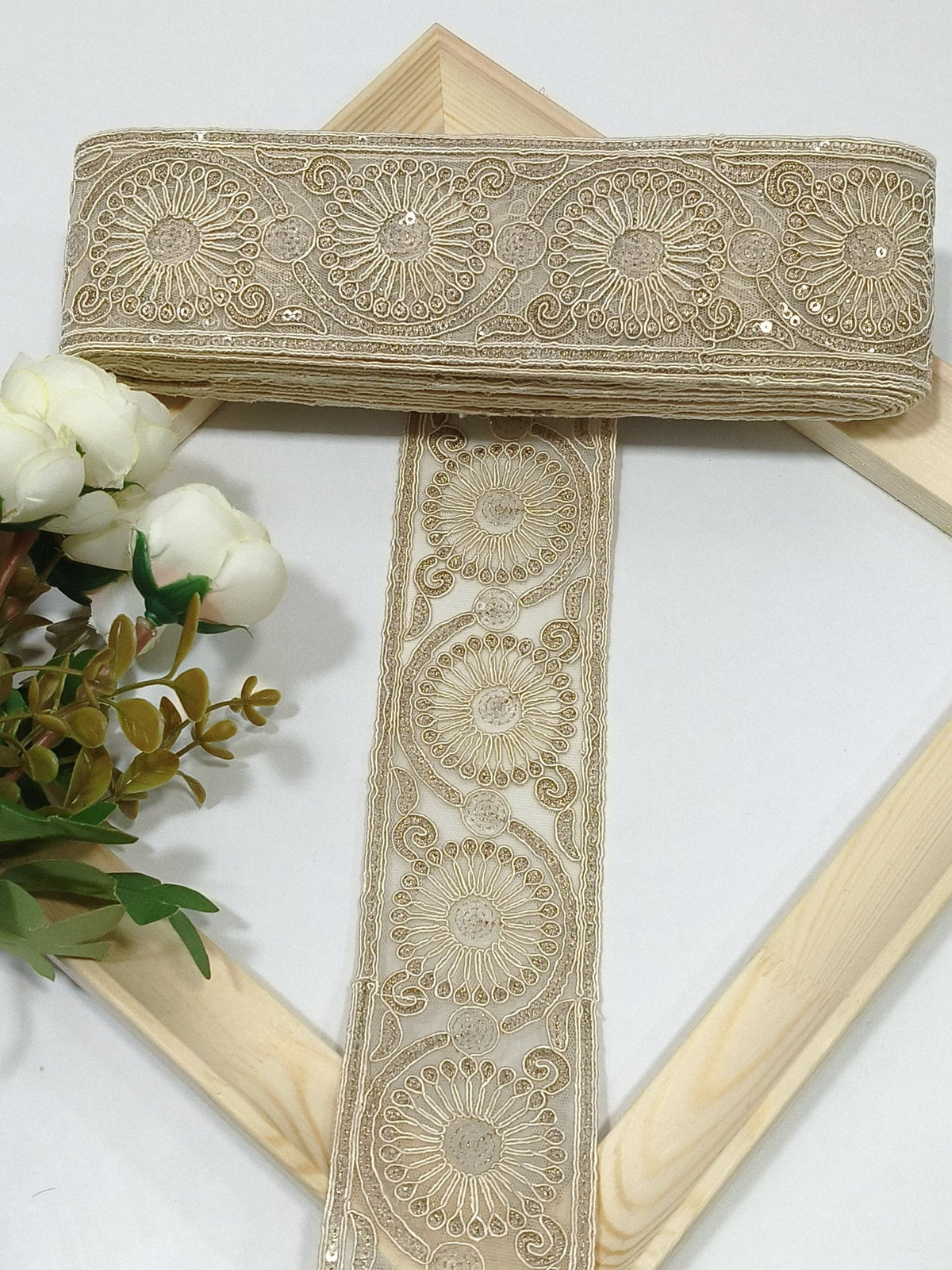 Coding Embroidered Zari Border 13 – 4 Colours | Artiza Lace
