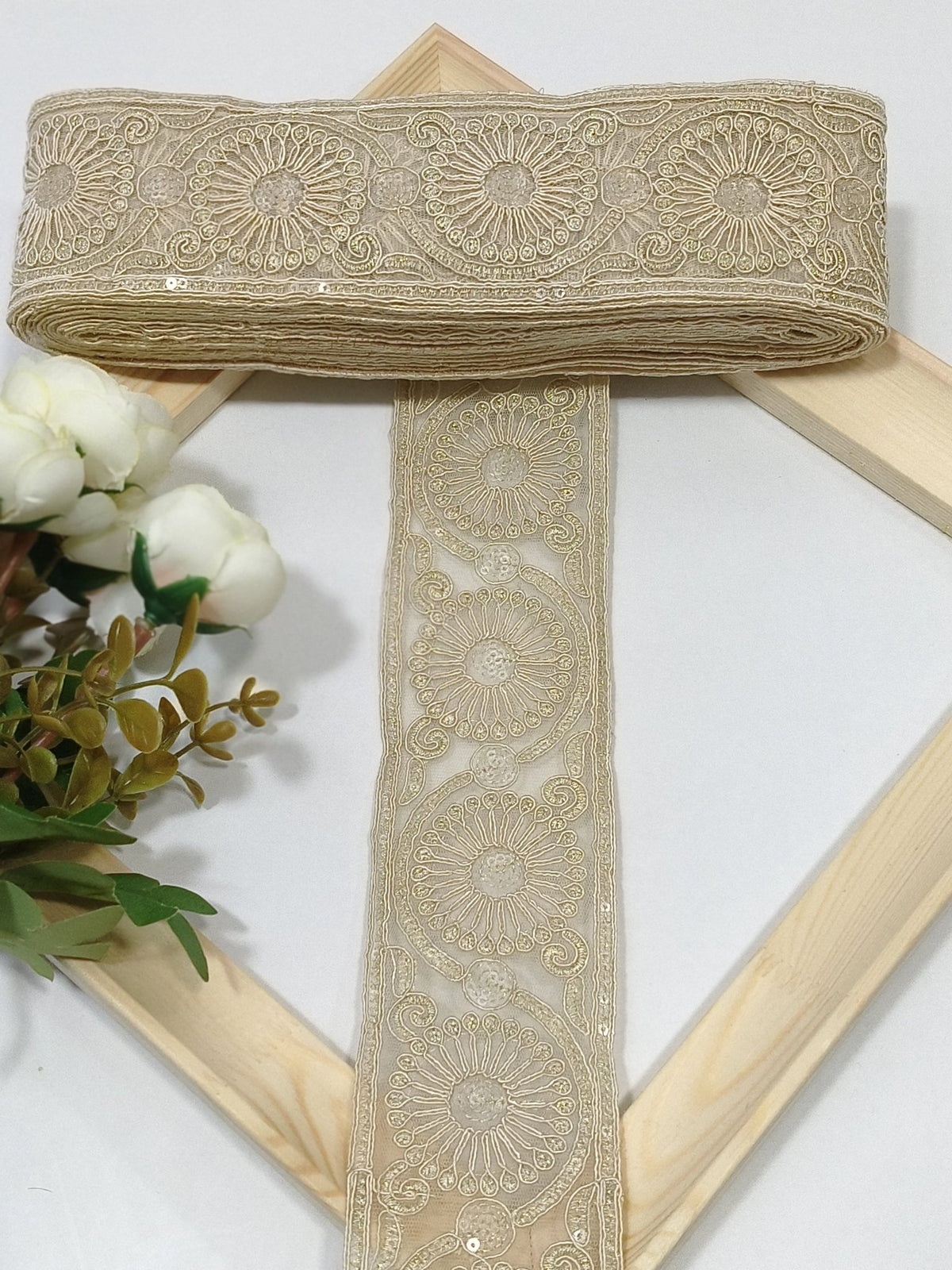 Coding Embroidered Zari Border 13 – 4 Colours | Artiza Lace