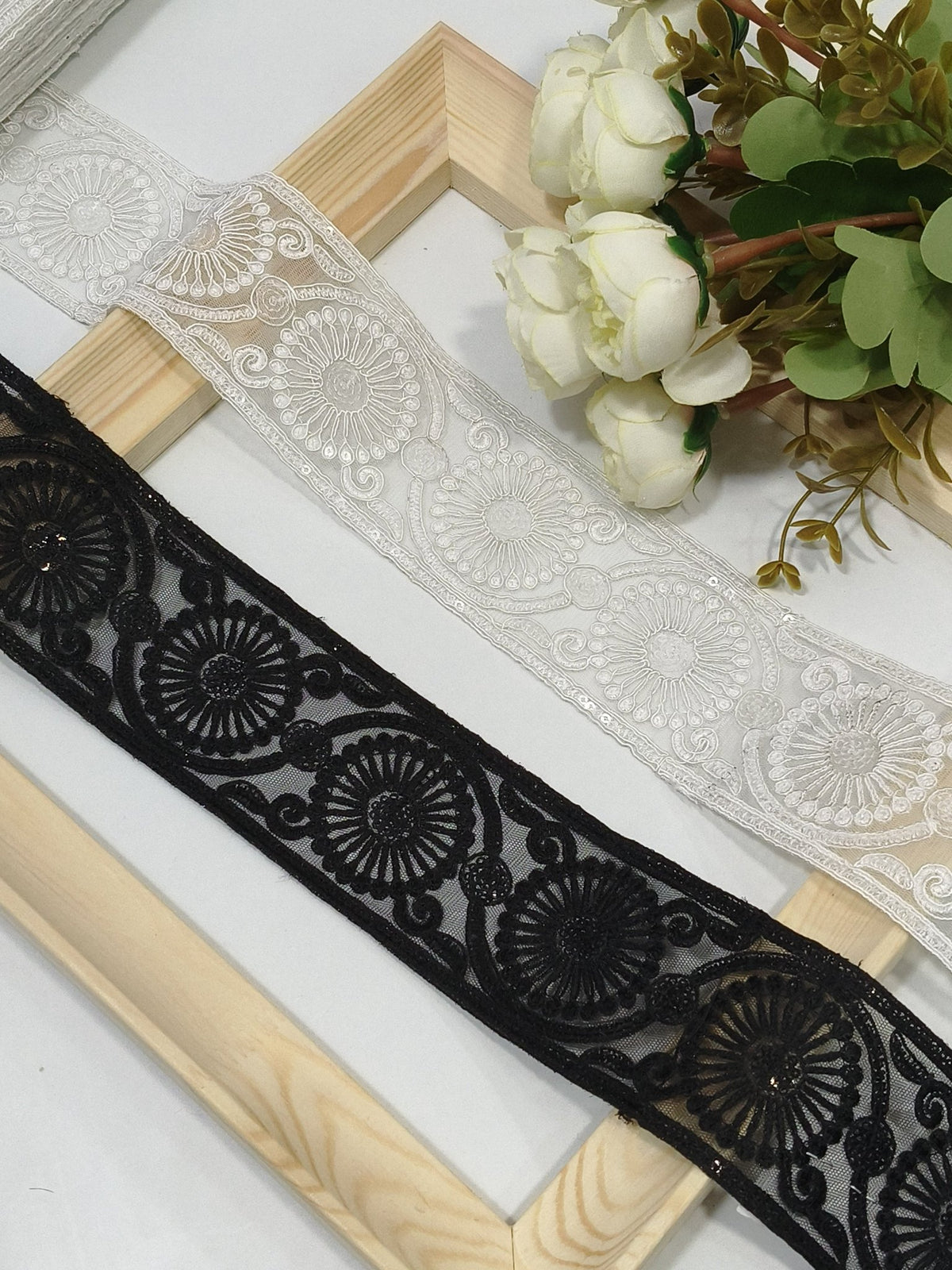 Coding Embroidered Zari Border 13 – 4 Colours | Artiza Lace