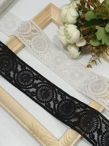 Coding Embroidered Zari Border 13 – 4 Colours | Artiza Lace