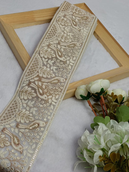 Embroidery Lace Jari Border - Artiza Lace
