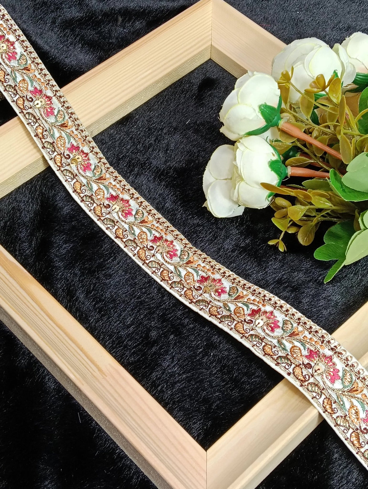 Coding Embroidered Zari Border 05 – 8 Colours | Artiza Lace