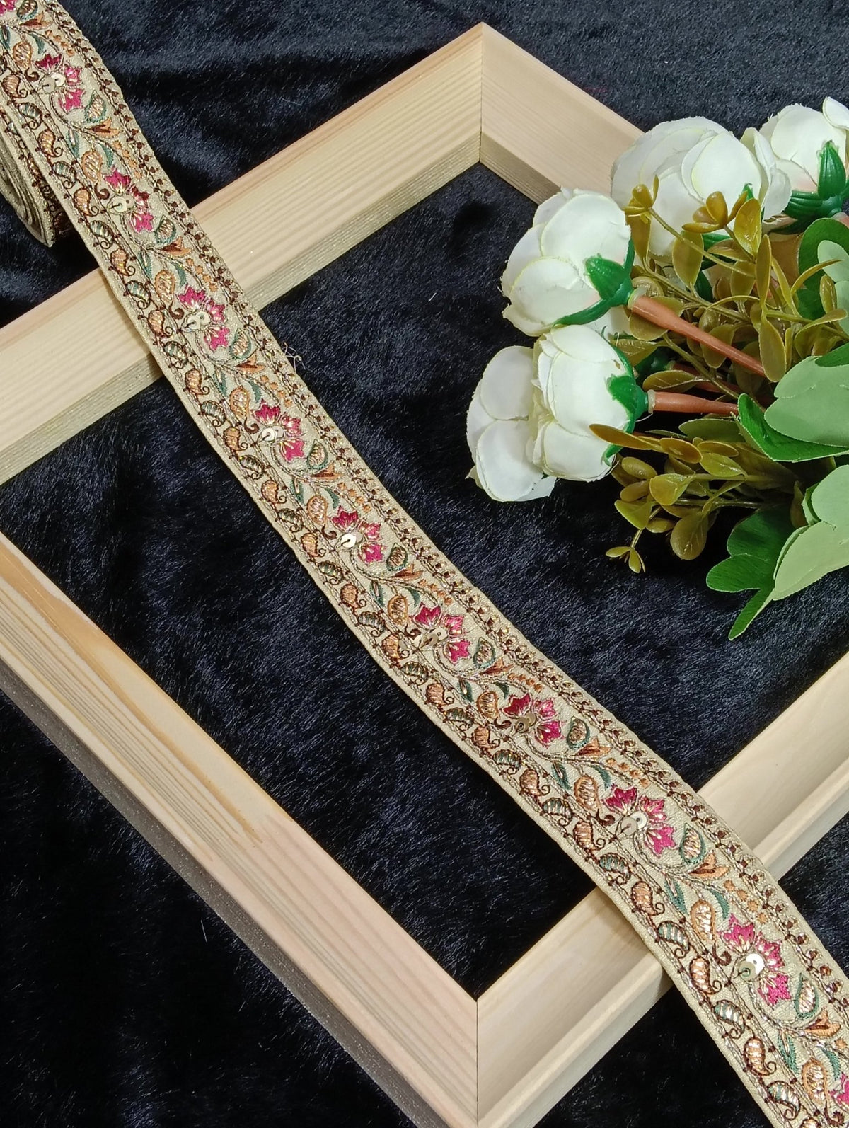 Coding Embroidered Zari Border 05 – 8 Colours | Artiza Lace