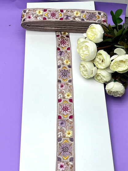 Embroidered Zari Border 120 – 5 Colours | Artiza Lace