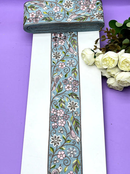 Embroidered Zari Border 121 – 9 Colours | Artiza Lace